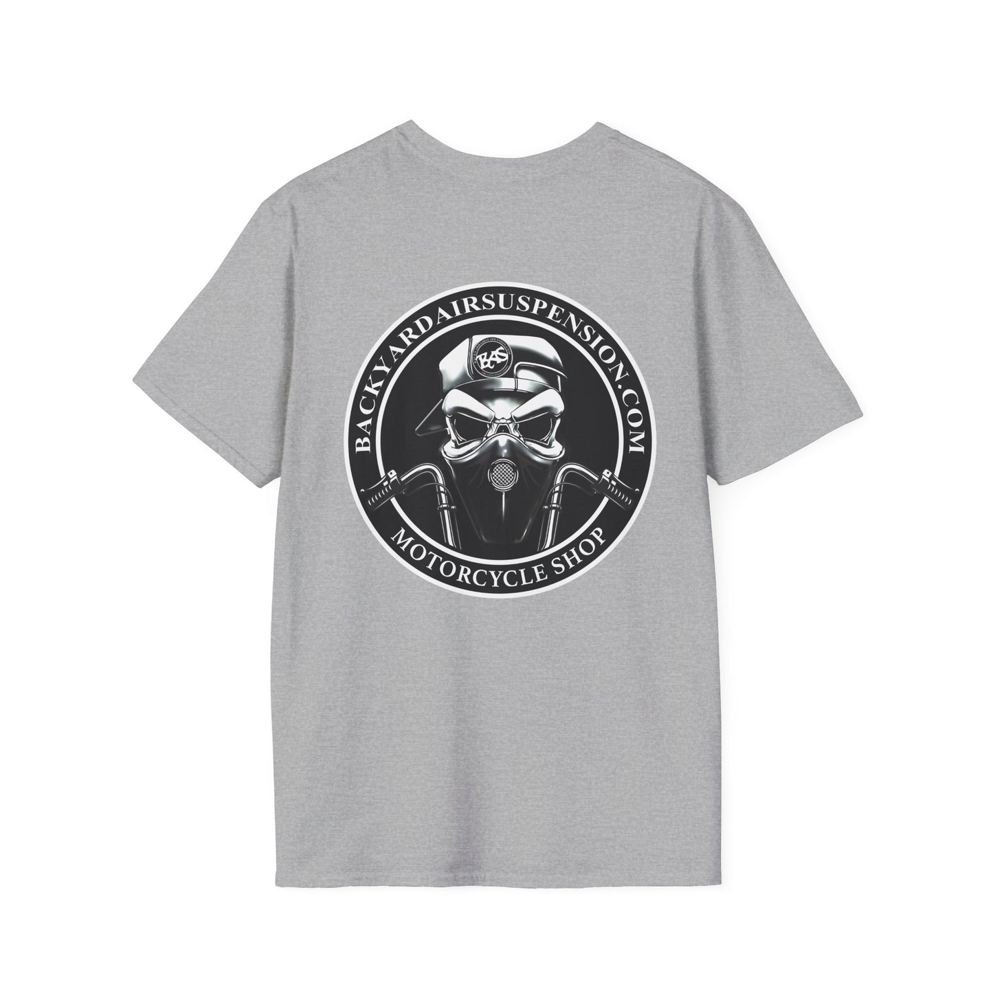 Backyard Air Suspension Motorcycle Shop T-Shirt Mens 1 Purchase = 1 Entry