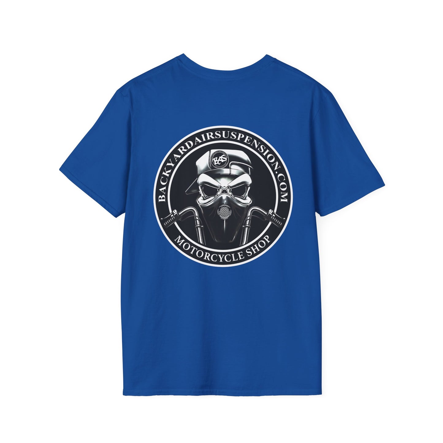 Backyard Air Suspension Motorcycle Shop T-Shirt Mens 1 Purchase = 1 Entry