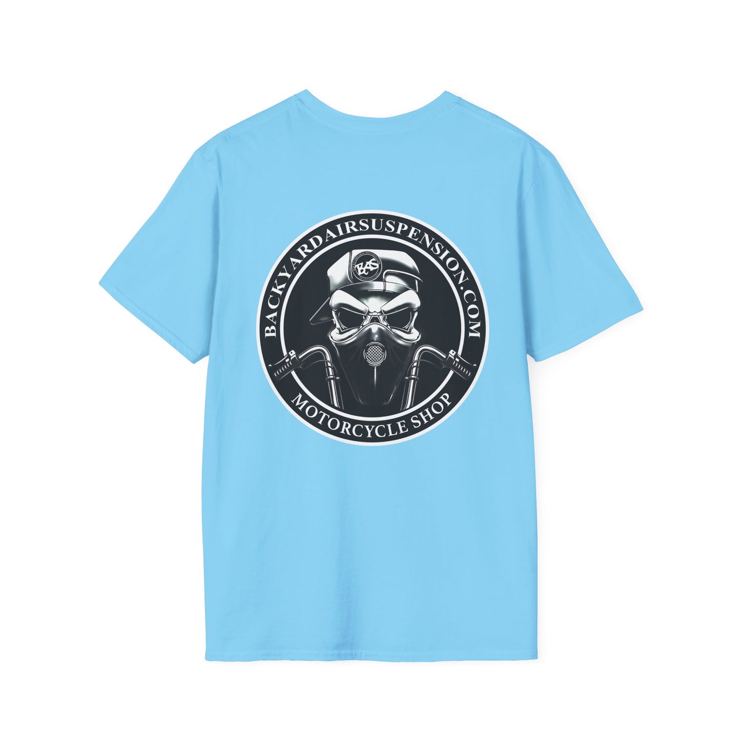 Backyard Air Suspension Motorcycle Shop T-Shirt Mens 1 Purchase = 1 Entry