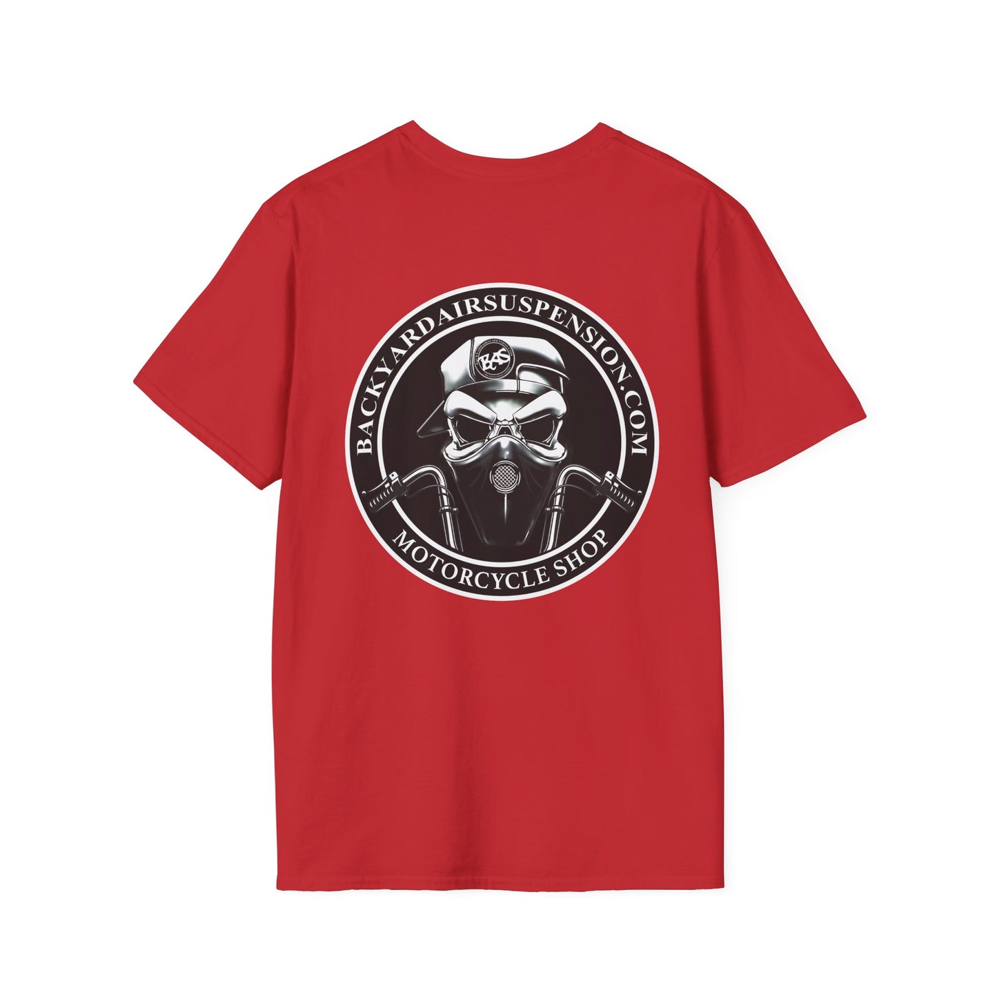 Backyard Air Suspension Motorcycle Shop T-Shirt Mens 1 Purchase = 1 Entry