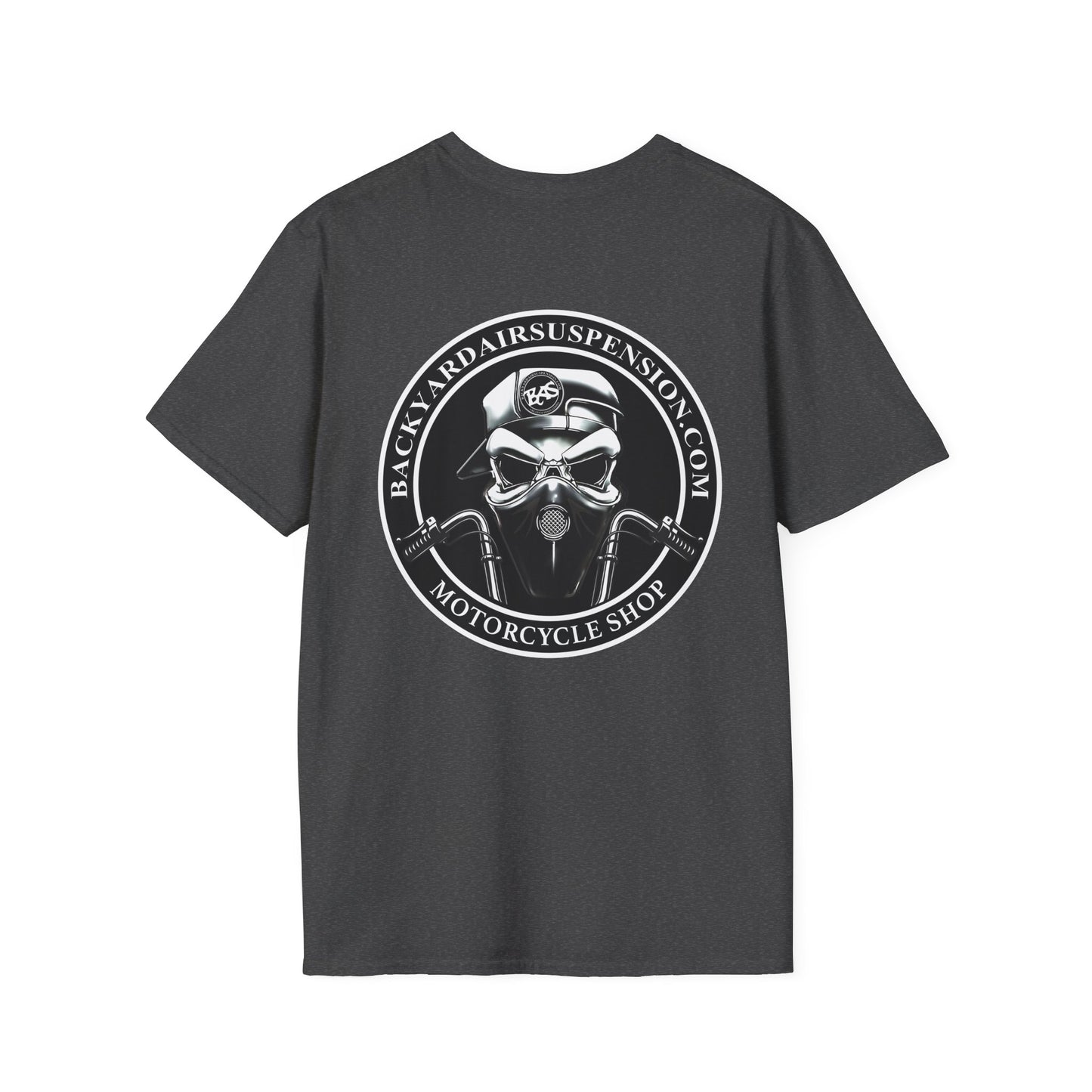 Backyard Air Suspension Motorcycle Shop T-Shirt Mens 1 Purchase = 1 Entry