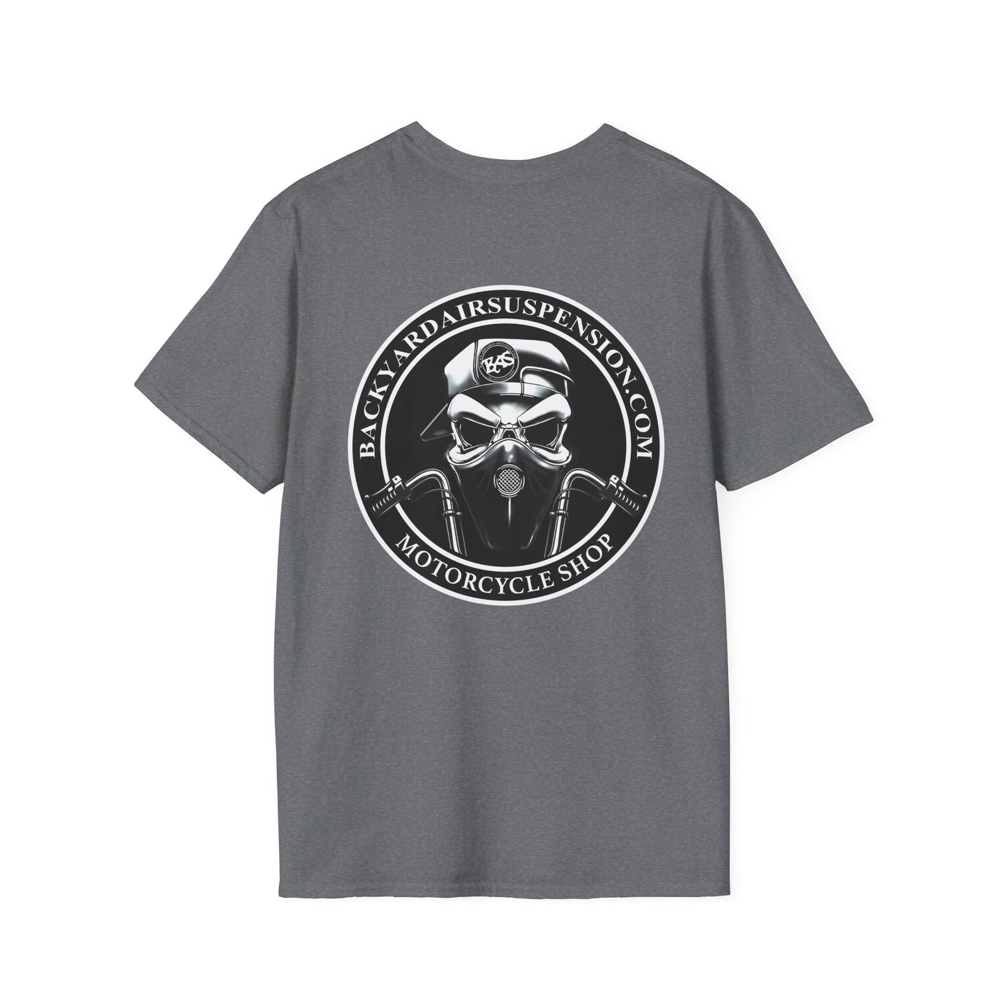 Backyard Air Suspension Motorcycle Shop T-Shirt Mens 1 Purchase = 1 Entry