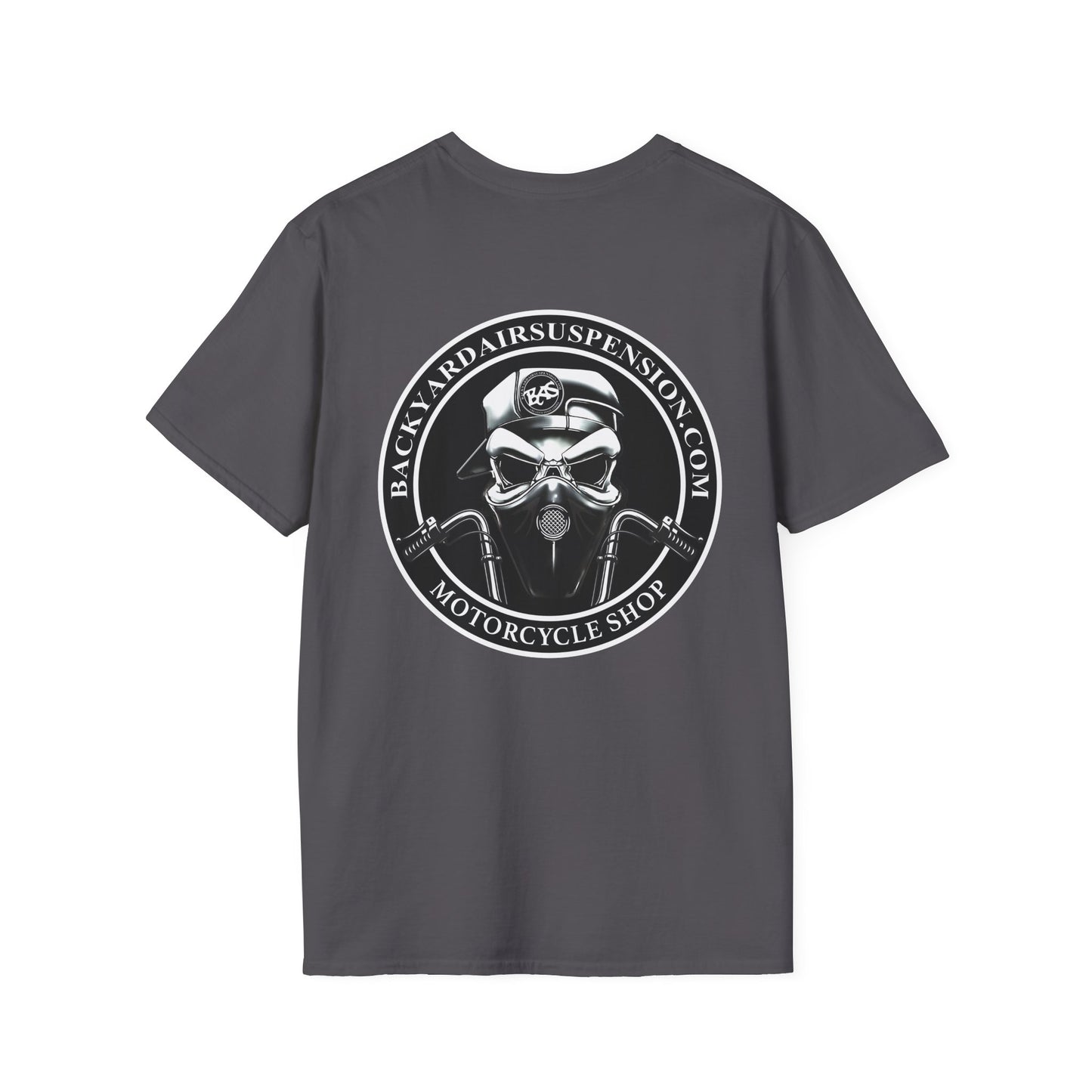 Backyard Air Suspension Motorcycle Shop T-Shirt Mens 1 Purchase = 1 Entry