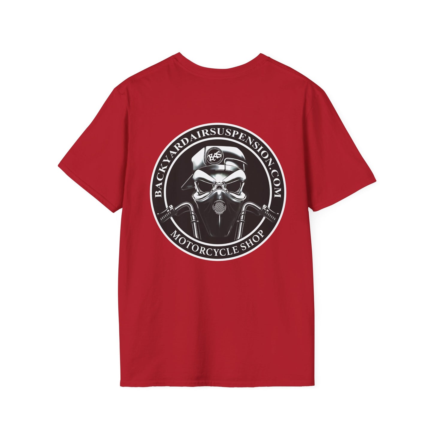 Backyard Air Suspension Motorcycle Shop T-Shirt Mens 1 Purchase = 1 Entry